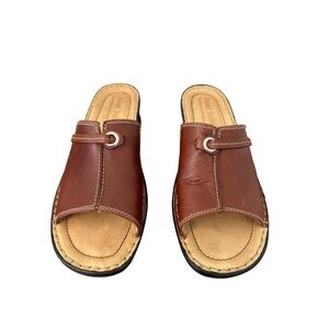 Josef Seibel 💮 Tan Leather Slide Sandals 10 shoes
